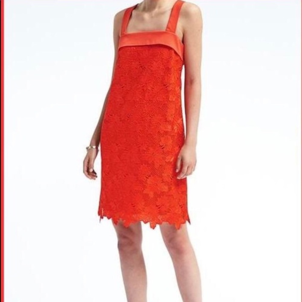 NWT Lace Back Bow Floral Orange Coral Sleeveless